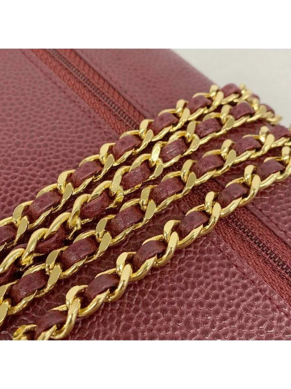 Chanel Wallet on Chain Caviar Leather Bordeaux Gold